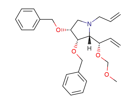 (+)-(2R,3S,4R)-1-allyl-3,4-di(benzyloxy)-2-[(S)-1-(methoxymethoxy)allyl]pyrrolidine