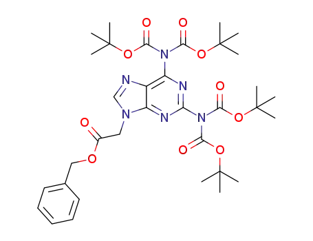 benzyl N<sub>2</sub>,N<sub>2</sub>,N<sub>6</sub>,N<sub>6</sub>-tetra(Boc)-2,6-diaminopurin-9-ylacetate