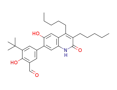 3-tert-butyl-2-hydroxy-5-(6-hydroxy-2-oxo-3,4-dipentyl-1,2-dihydroquinolin-7-yl)benzaldehyde