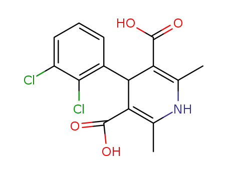 Molecular Structure of 138279-32-0 (4-(2,3-Dichlorophenyl)-2,6-diMethyl-1,4-dihydropyridine-3,5-dicarboxylic acid)