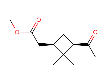 Molecular Structure of 52305-35-8 (methyl 2-[(1R,3R)-3-acetyl-2,2-dimethylcyclobutyl]acetate)