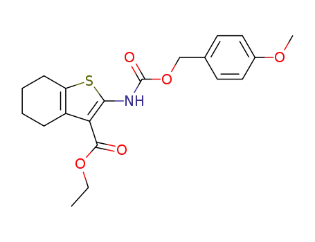 Molecular Structure of 1315321-39-1 (ethyl 2-((((4-methoxybenzyl)oxy)carbonyl)amino)-4,5,6,7-tetrahydrobenzo[b]thiophene-3-carboxylate)