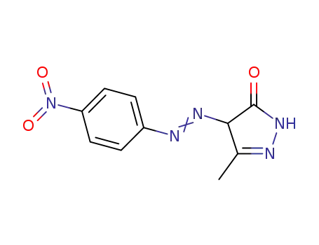 Molecular Structure of 90844-48-7 (3H-Pyrazol-3-one, 2,4-dihydro-5-methyl-4-[(4-nitrophenyl)azo]-)