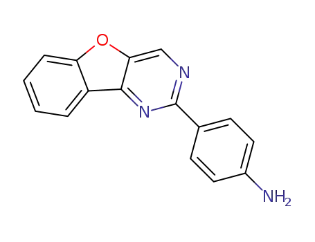 Molecular Structure of 1374216-05-3 (2-(4-aminophenyl)benzofuro[3,2-d]pyrimidine)