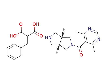 (4,6-dimethylpyrimidin-5-yl)(hexahydropyrrolo[3,4-c]pyrrol-2(1H)-yl)methanone benzylmalonic acid salt