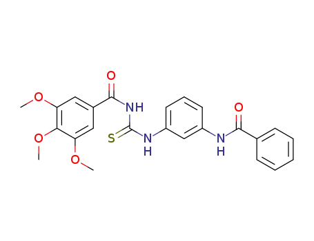 Molecular Structure of 330829-30-6 (N-[[[3-[(Benzoyl)amino]phenyl]amino](thioxo)methyl]-3,4,5-trimethoxybenzamide)