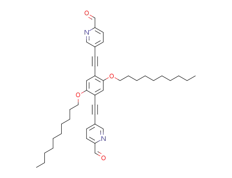 Molecular Structure of 1312992-94-1 (5,5′-[2,5-bis(decyloxy)-1,4-phenylene]bis(ethyne-2,1-diyl)dipicolinaldehyde)