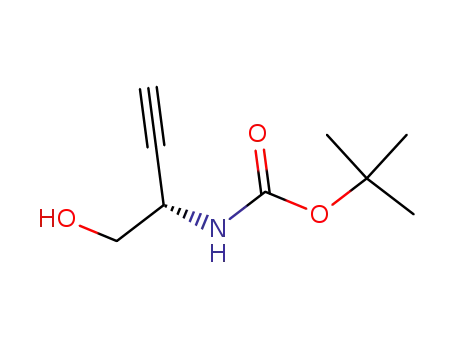 Molecular Structure of 275388-05-1 (Carbamic acid, [(1S)-1-(hydroxymethyl)-2-propynyl]-, 1,1-dimethylethyl ester)