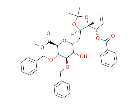 methyl (2S,3S,4R,5S,6R)-6-{[(4R,5S)-5-[(1S)-1-(benzoyloxy)prop-2-en-1-yl]-2,2-dimethyl-1,3-dioxolan-4-yl]methyl}-3,4-bis(benzyloxy)-5-hydroxyoxane-2-carboxylate