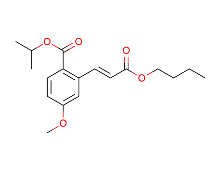 Molecular Structure of 1392227-39-2 ((E)-iso-propyl 2-(3-n-butoxy-3-oxoprop-1-en-1-yl)-4-methoxybenzoate)
