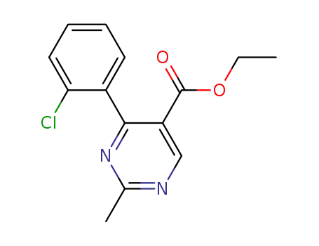 Molecular Structure of 162509-17-3 (ETHYL-2-METHYL-4-(2-CHLOROPHENYL)-5-PYRIMIDINE CARBOXYLATE)