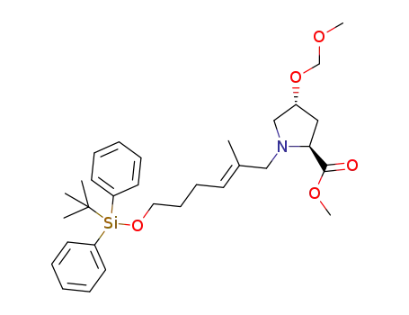 methyl (2S,4R)-1-[(E)-6-tert-butyldiphenylsilyloxy-2-methylhex-2-enyl]-4-(methoxymethyloxy)-pyrrolidine-2-carboxylate