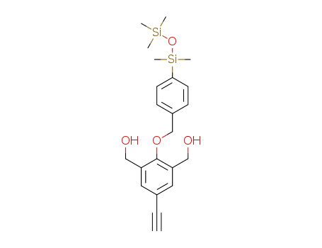 3,5-bis(hydroxymethyl)-4-(4-pentamethyldisiloxanyl-1-phenyl-methyloxy)-1-phenylacetylene