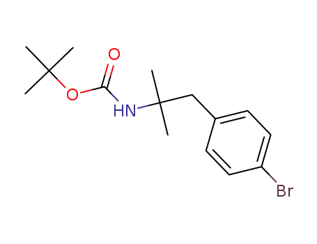Molecular Structure of 1251957-72-8 (tert-butyl [2-(4-bromophenyl)-1,1-dimethylethyl]carbamate)