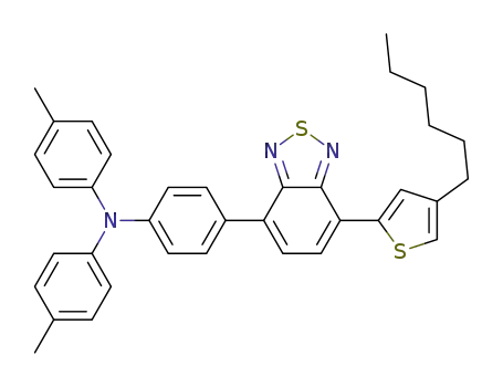 Molecular Structure of 1361000-42-1 (4-(N,N-di-p-tolyl-4-aminophenyl)-7-(4-hexyl-2-thienyl)-2,1,3-benzothiadiazole)