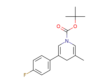 Molecular Structure of 1379538-56-3 (N-tert-butoxycarbonyl-3-(4-fluorophenyl)-5-methyl-1,4-dihydropyridine)