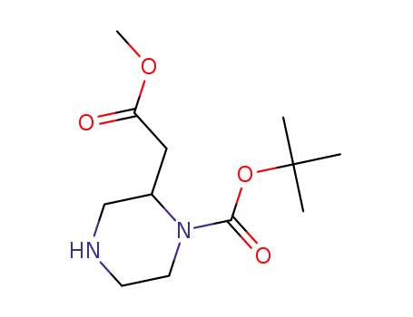 Molecular Structure of 183852-65-5 (tert-Butyl 2-(2-methoxy-2-oxoethyl)piperazine-1-carboxylate)