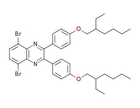 Molecular Structure of 1030627-34-9 (5,8-dibromo-2,3-bis[4-(2-ethylhexyloxy)phenyl]quinoxaline)