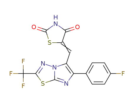 5-((2-(trifluoromethyl)-6-(4-fluorophenyl)imidazo[2,1-b][1,3,4]-thiadiazol-5-yl)methylene)thiazolidine-2,4-dione