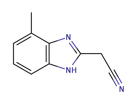 Molecular Structure of 55025-38-2 (1H-Benzimidazole-2-acetonitrile,4-methyl-(9CI))