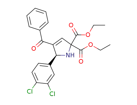 Molecular Structure of 1325732-02-2 (diethyl 4-benzoyl-5-(3,4-dichlorophenyl)-1H-pyrrole-2,2(5H)-dicarboxylate)