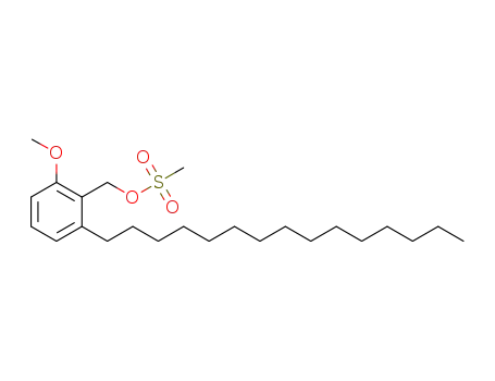 Molecular Structure of 1361955-58-9 (methanesulfonic acid 2-methoxy-6-pentadecyl-benzyl ester)