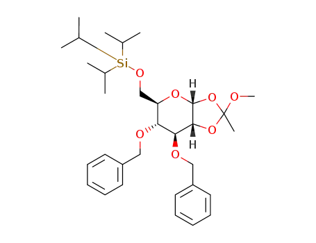 3,4-bis-O-benzyl-6-triisoporpylsilyl-1,2-O-(1-methoxyethylidene)-α-D-glucopyranose