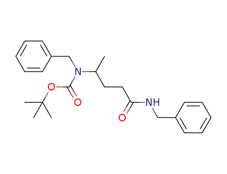 Molecular Structure of 1357356-16-1 (t-butyl benzyl(5-(benzylamino)-5-oxopentan-2-yl)carbamate)