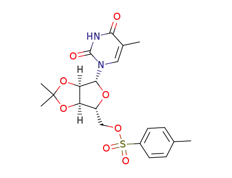 Molecular Structure of 37085-43-1 (2’,3’-O-isopropylidene-5’-O-(p-toluenesulfonyl)-5-methyluridine)