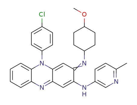 Molecular Structure of 1353737-93-5 (5-(4-chlorophenyl)-3-(4-methoxycyclohexyl)imino-2-(6-methyl-3-pyridyl)amino-3,5-dihydrophenazine)