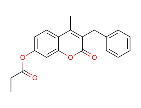 Molecular Structure of 312941-17-6 (3-benzyl-4-methyl-2-oxo-2H-chromen-7-yl propionate)