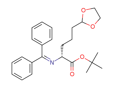 Molecular Structure of 1416352-41-4 ((R)-tert-butyl 5-(1,3-dioxolan-2-yl)-2-(diphenylmethyleneamino)pentanoate)