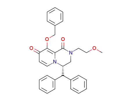 Molecular Structure of 1370248-43-3 ((S)-4-benzhydryl-9-(benzyloxy)-2-(2-methoxyethyl)-3,4-dihydro-2H-pyrido[1,2-a]pyrazine-1,8-dione)