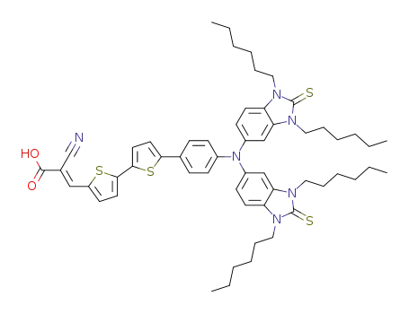 (E)-3-(5’-(4-(bis(1,3-dihexyl-2-thioxo-2,3-dihydro-1H-benzo[d]imidazol-5-yl)amino)phenyl)-[2,2’-bithiophen]-5-yl)-2-cyanoacrylic acid