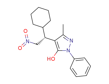 Molecular Structure of 1451195-27-9 ((R)-4-(1-cyclohexyl-2-nitro-ethyl)-5-methyl-2-phenyl-2H-pyrazol-3-ol)