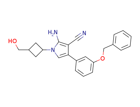 2-AMINO-4-(3-(BENZYLOXY)PHENYL)-1-(3-(HYDROXYMETHYL)CYCLOBUTYL)-1H-PYRROLE-3-CARBONITRILE