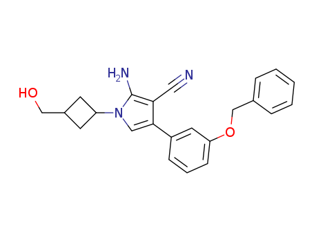 2-amino-4-(3-(benzyloxy)phenyl)-1-(3-(hydroxymethyl)cyclobutyl)-1H-pyrrole-3-carbonitrile