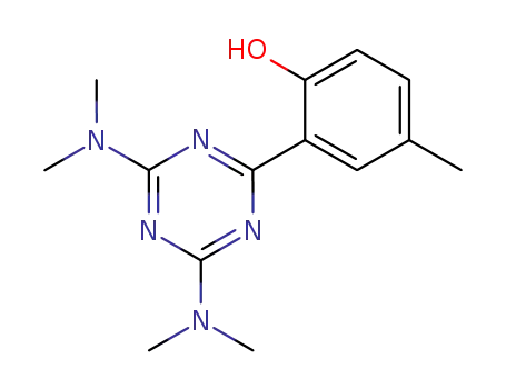 Molecular Structure of 52752-90-6 (Phenol, 2-[4,6-bis(dimethylamino)-1,3,5-triazin-2-yl]-4-methyl-)