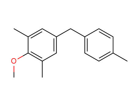 Molecular Structure of 61259-79-8 (Benzene, 2-methoxy-1,3-dimethyl-5-[(4-methylphenyl)methyl]-)