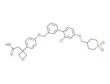 2-(3-(4-((2'-chloro-4'-((1,1-dioxidotetrahydro-2H-thiopyran-4-yl)methoxy)-[1,1'-biphenyl]-3-yl)methoxy)phenyl)oxetan-3-yl)acetic acid