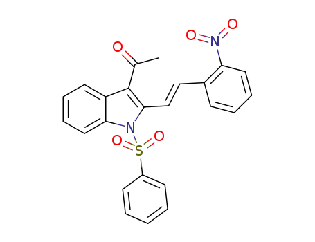 Molecular Structure of 1445973-84-1 ((E)-1-(2-(2-nitrostyryl)-1-(phenylsulfonyl)-1H-indol-3-yl)ethanone)