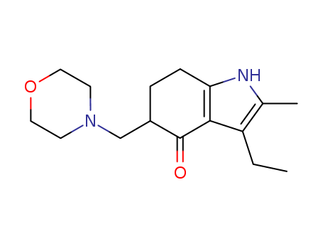 7416-34-4       C16H24N2O2        3-Ethyl-2-methyl-5-(morpholin-4-ylmethyl)-1,5,6,7-tetrahydroindol-4-one