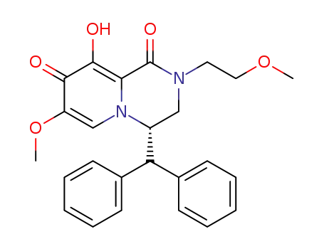 Molecular Structure of 1370237-92-5 ((S)-4-benzhydryl-9-hydroxy-7-methoxy-2-(2-methoxyethyl)-3,4-dihydro-2H-pyrido[1,2-a]pyrazine-1,8-dione)