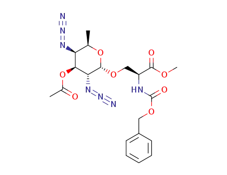 N-(benzyloxycarbonyl)-O-(3-O-acetyl-2,4-diazido-2,4,6-trideoxy-α-D-galactopyranosyl)-L-serine methylester