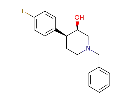 Molecular Structure of 1423027-25-1 ((3R,4S)-1-benzyl-4-(4-fluorophenyl)piperidin-3-ol)