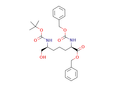 Molecular Structure of 1104583-42-7 (benzyl (2R,6S)-2-(benzyloxycarbonylamino)-6-(tert-butoxycarbonylamino)-7-hydroxyheptanoate)