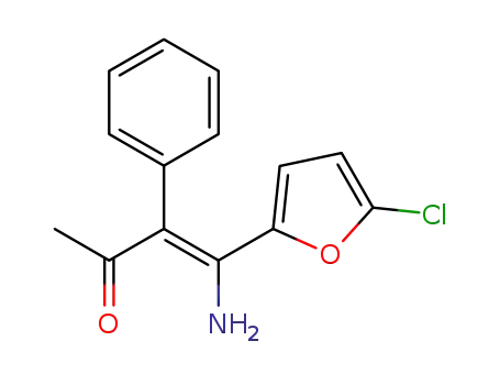 Molecular Structure of 1372779-73-1 ((Z)-4-amino-4-(5-chlorofuran-2-yl)-3-phenylbut-3-en-2-one)