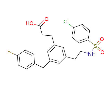3-[3-[2-(4-Chlorophenylsulfonamido)ethyl]-5-(4-fluorobenzyl)phenyl]propionic acid