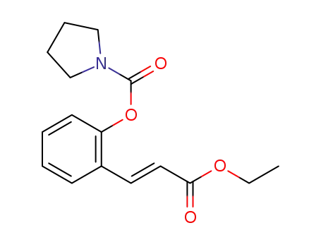 (E)-2-(3-ethoxy-3-oxoprop-1-en-1-yl)phenyl pyrrolidine-1-carboxylate