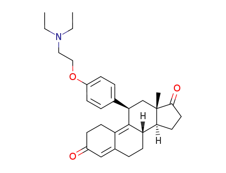 11β-(4-(2-(diethylamino)ethoxy)-phenyl)-estra-4,9-diene-3,17-dione